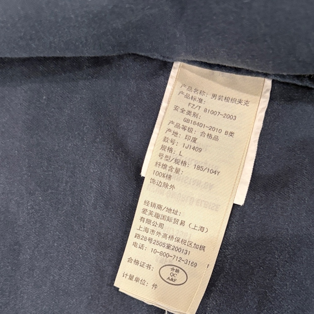 Abercrombie & Fitch Navy Hooded Men's Jacket,Size L. - Picture 14 of 17